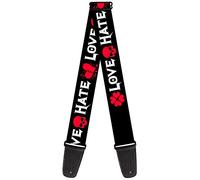 Buckle-Down GS-W31243 "Love/Hate Black/White/Fuchsia" Guitar Strap