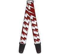 Buckle-Down GS-W31277 "Lightning Bolts Sketch Red/White" Guitar Strap