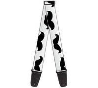 Buckle-Down GS-W31366"Mustaches White/Black" Guitar Strap