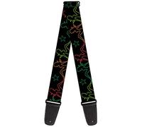 Buckle-Down GS-W31374 "Mud Flap Girls w/Star Outline Black/Multi Color" Guitar Strap
