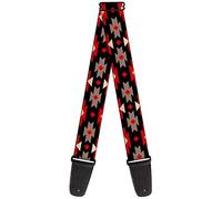 Buckle-Down GS-W31429 Guitar Strap Navajo Red Black Gray Red 2 Inches Wide, 34-60"