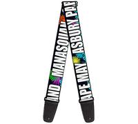 Buckle-Down GS-W31444 "New Jersey Shore Towns Black/Multi Color/White" Guitar Strap