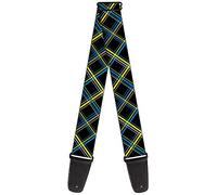 Buckle-Down GS-W31624 "Plaid Black/Yellow/Turquoise/Gray" Guitar Strap
