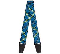Buckle-Down GS-W31625 "Plaid Turquoise/Yellow/Black/Gray" Guitar Strap