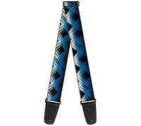 Buckle-Down GS-W31669 "Plaid X Gradient Black/White/Blue" Guitar Strap
