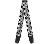 Buckle-Down GS-W31810 "Robot Heads Checkers Black/White" Guitar Strap