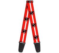 Buckle-Down GS-W31823"Rampant Lion Repeat/Stripes Red/White/Black" Guitar Strap