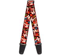 Buckle-Down GS-W32097 "Top Hat Pin Up Girl/Poker Chips Vertical Stripes Red/Black" Guitar Strap