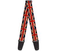 Buckle-Down GS-W32123 Guitar Strap United Kingdom Flags Distressed Painting, 2" Wide - 29-54" Length
