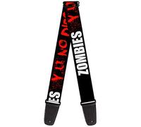 Buckle-Down GS-W32617 "Zombies Y U NO DIE Black/White/Red" Guitar Strap