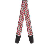 Buckle-Down GS-W32618 "Zig Zag White/Tan/Gray/Red" Guitar Strap