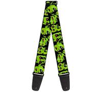 Buckle-Down GS-W32631 Guitar Strap Zombie Expressions Black Green Red, Multicolour, 1.0 in*54.0 in*2.0 in