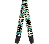 Buckle-Down GS-W32636 "Zig Zag Doodle Cream/Black/Blues" Guitar Strap