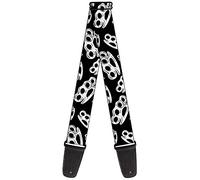 Buckle-Down GS-W32828 "Brass Knuckles Black/White" Guitar Strap
