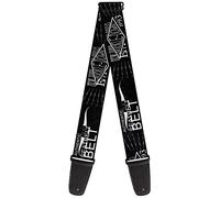 Buckle-Down GS-W32848 "BD AUTHENTIC SEATBELT BELT NY LA Black/White" Guitar Strap