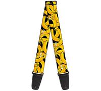 Buckle-Down GS-W32879 "Bananas Stacked Cartoon Black//Yellows" Guitar Strap