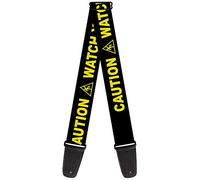 Buckle-Down GS-W32915 Guitar Strap - CAUTION WATCH YOUR DUBSTEP Black/Yellow - 2" Wide - 29-54" Length