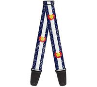 Buckle-Down GS-W32967 California Republic Distressed Blue & White Stripe Guitar Strap