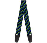 Buckle-Down GS-W32981 "Checker Trio Green/Black/Blue" Guitar Strap