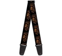Buckle-Down GS-W32988 Guitar Strap - California Grizzly Bear Outline Black/Brown - 2" Wide - 29-54" Length
