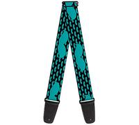 Buckle-Down GS-W33921 "Mustaches Mini/Single Repeat Black/Turquoise" Guitar Strap