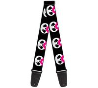 Buckle-Down GS-W34210 "Panda Face w/Pink Mustache" Guitar Strap