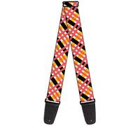 Buckle-Down GS-W34223 "Plaid X White/Gold/Black/Pink" Guitar Strap