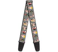 Buckle-Down GS-W34241 "Pin Up Girl Poses Stripe Black/White" Guitar Strap
