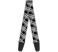 Buckle-Down GS-W34274 "Plaid X2 Black/Grays/White" Guitar Strap