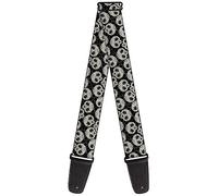 Buckle-Down GS-W34282 "Panda Bear Sugar Skull Scattered Black/White" Guitar Strap