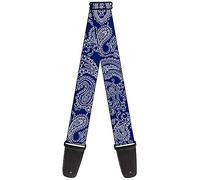 Buckle-Down GS-W34292 Guitar Strap - Paisley Blue/White - 2" Wide - 29-54" Length