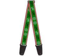 Buckle-Down GS-W35531 "Christmas Stitch Moose/Snowflakes Red/Green" Guitar Strap