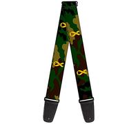 Buckle-Down GS-W37128 "Support Our Troops Camo Olive/Yellow Ribbon" Guitar Strap