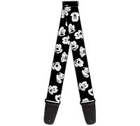 Buckle-Down GS-WDY154 Guitar Strap - "Mickey Mouse Expressions Scattered Black/White"