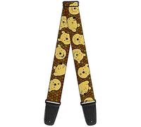 Buckle-Down GS-WDY273 Guitar Strap Winnie the Pooh Expressions Honeycomb Black Browns 2 Inches Wide, 34-60"