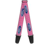 Buckle-Down GS-WFE007 Guitar Strap - "Ford Oval w/Text PINK REPEAT"
