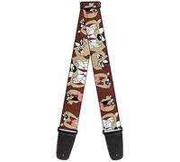Buckle-Down GS-WLTTZ001 Guitar Strap - Tasmanian Devil Expressions Brown - 2" Wide - 29-54" Length