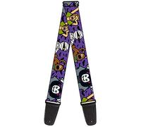Buckle-Down GS-WSD012 Guitar Strap - Mini Scooby Doo Halloween/Bats Purple/Black, 2" Wide & 29-54" Length
