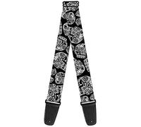 Buckle-Down GS-WTY005 Guitar Strap - The Dust of Living II Sugar Skulls Black/White, 2" Wide & 29-54" Length