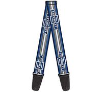 Buckle-Down Guitar Strap 1929 Chevrolet Bowtie Logo Stripe Blue Silver Blue 2 Inches Wide (GS-WCH017)
