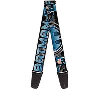 Buckle-Down Guitar Strap 34-60 Inch Batman Poses/Bat Signal Close-Up Black/Grey/Blues