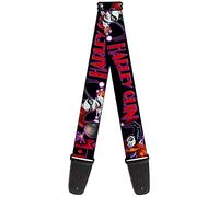 Buckle-Down Guitar Strap 34-60 Inch Harley Quinn Bomb Poses/Suits Black/Purple/Red
