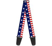 Buckle-Down Guitar Strap Americana Stars Stripes2 Blue White Red White 2 Inches Wide