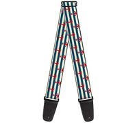 Buckle-Down Guitar Strap Anchors Stripes White Blue Red 2 Inches Wide
