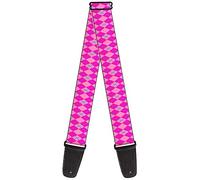 Buckle-Down Guitar Strap Argyle Pink Fuchsia Blue 2 Inches Wide