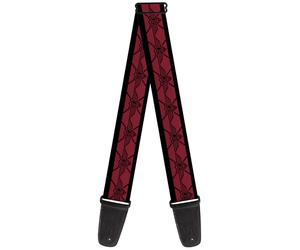 Buckle-Down Guitar Strap BD Monogram2 Red Black 2 Inches Wide
