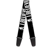 Buckle-Down Guitar Strap Bigfoot Silhouette I Believe Black Gray White 2 Inches Wide