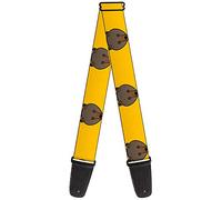 Buckle-Down Guitar Strap Brown Bear Repeat Yellow 2 Inches Wide