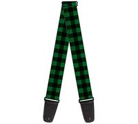 Buckle-Down Guitar Strap - Buffalo Plaid Black/Green - 2" Wide - 29-54" Length