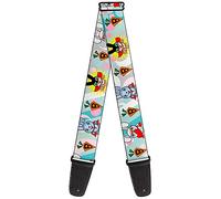 Buckle-Down Guitar Strap Bunny Superhero Multi Pastel 2 Inches Wide